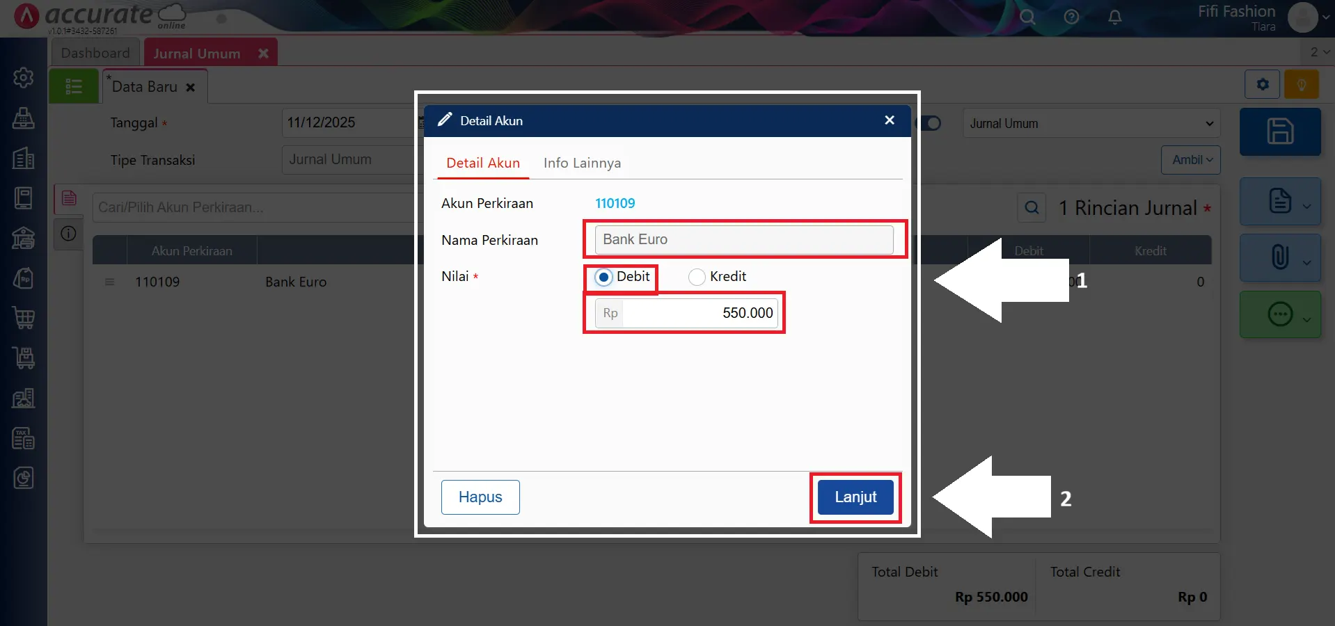 Mencatat pelunasan faktur mata uang asing dengan mata uang lain
